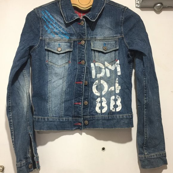 VINTAGE REQUEST PRINTED JEANS JACKETS SIZE M - Picture 7 of 11